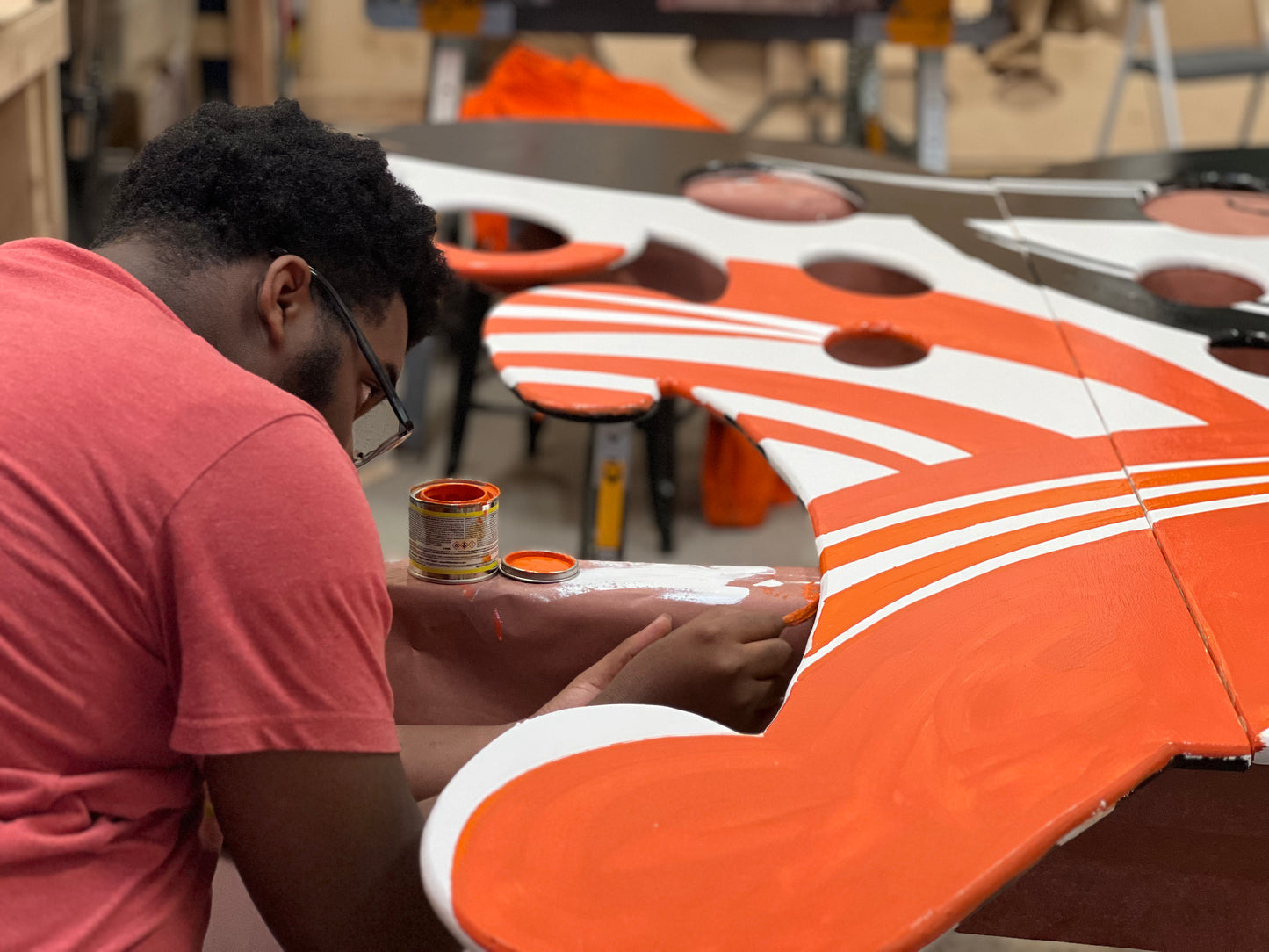 Detailed Painting Work of Hurly Whirly - Orange